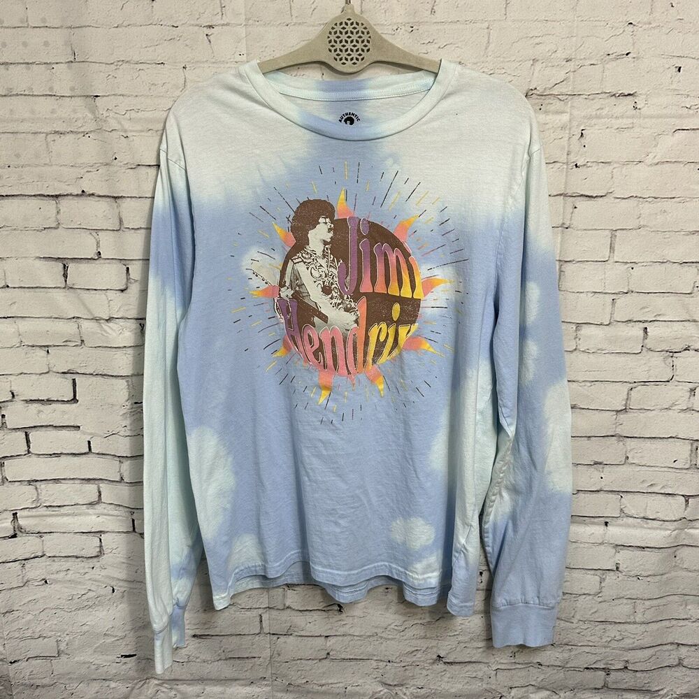 Authentic Jimi Hendrix Long Sleeve Tee Shirt Large Tiedye Unisex